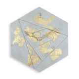 Lux 12" Hexa Clock Gold &  Light Grey