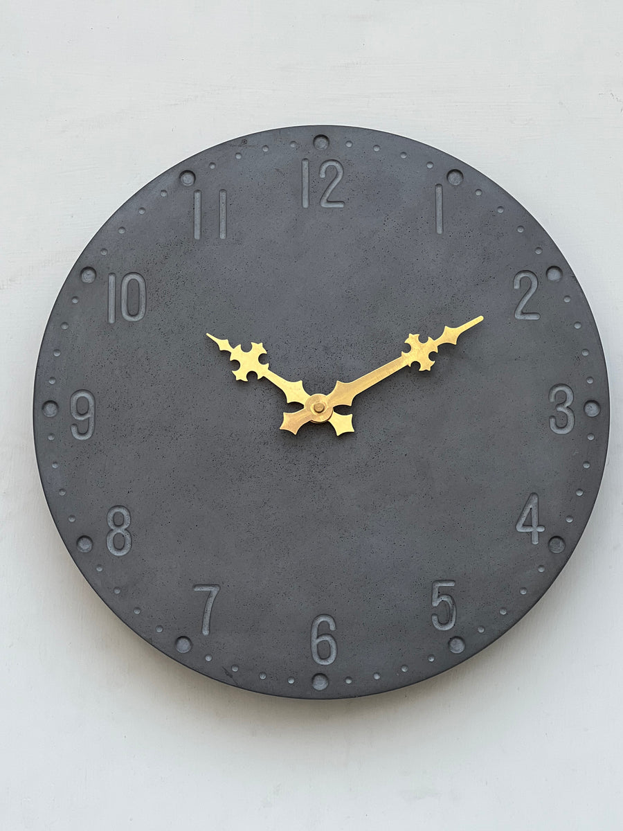 Alpha 12" Concrete Clock Round Yours Concretely