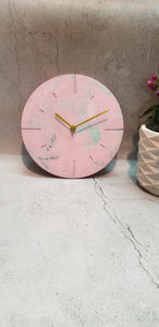 Marbled 9"  Clock - Pink Premium (With Stand)