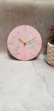 Marbled 9"  Clock - Pink Premium (With Stand)