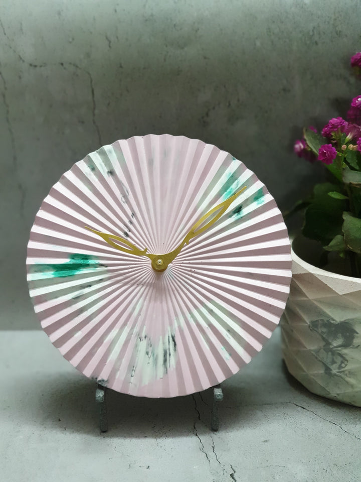 Patterned 9" Clock - Pink Parakeet (With Stand)
