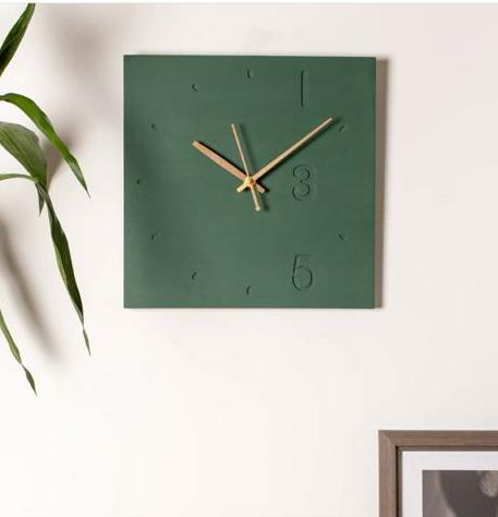 Minimalist 12" Concrete Clock - Square