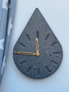 YC Droplet Clock- Terrazzo Grey