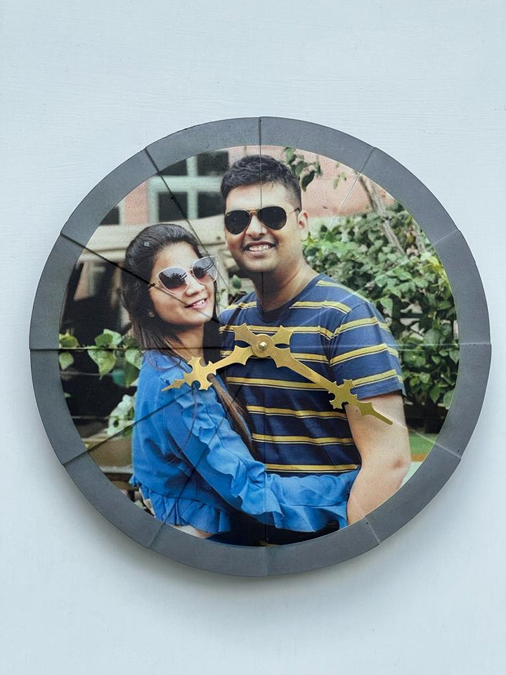 YC Photo Printed/Customised Concrete Clock