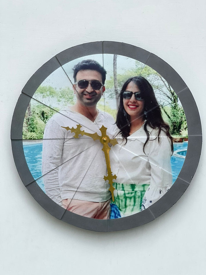 YC Photo Printed/Customised Concrete Clock