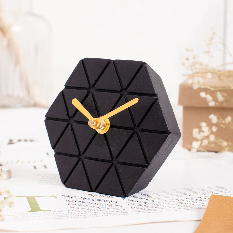 Desk Clock - Enigma Black