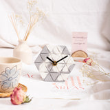 Desk Clock - Enigma White & Grey
