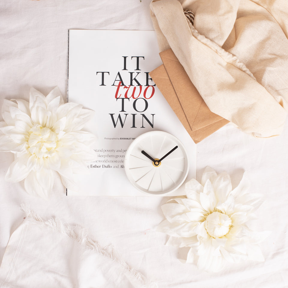 Table Clock - Elevate White