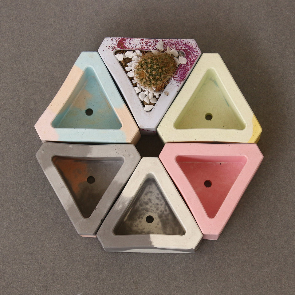 succulent triangle Triangle Mini Succulent Planter – Yours Concretely