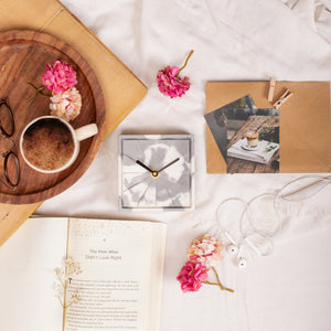 YC Elegance- Grey & White (Desk Clock)