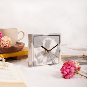 YC Elegance- Grey & White (Desk Clock)