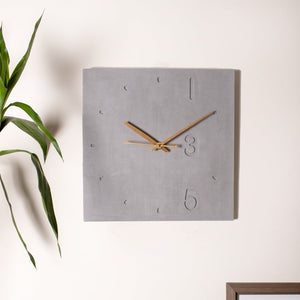 Minimalist 12" Concrete Clock - Square