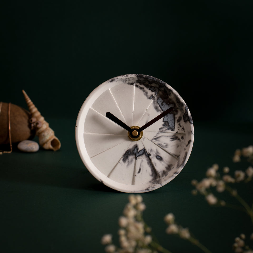 Table Clock - Elevate White & Black