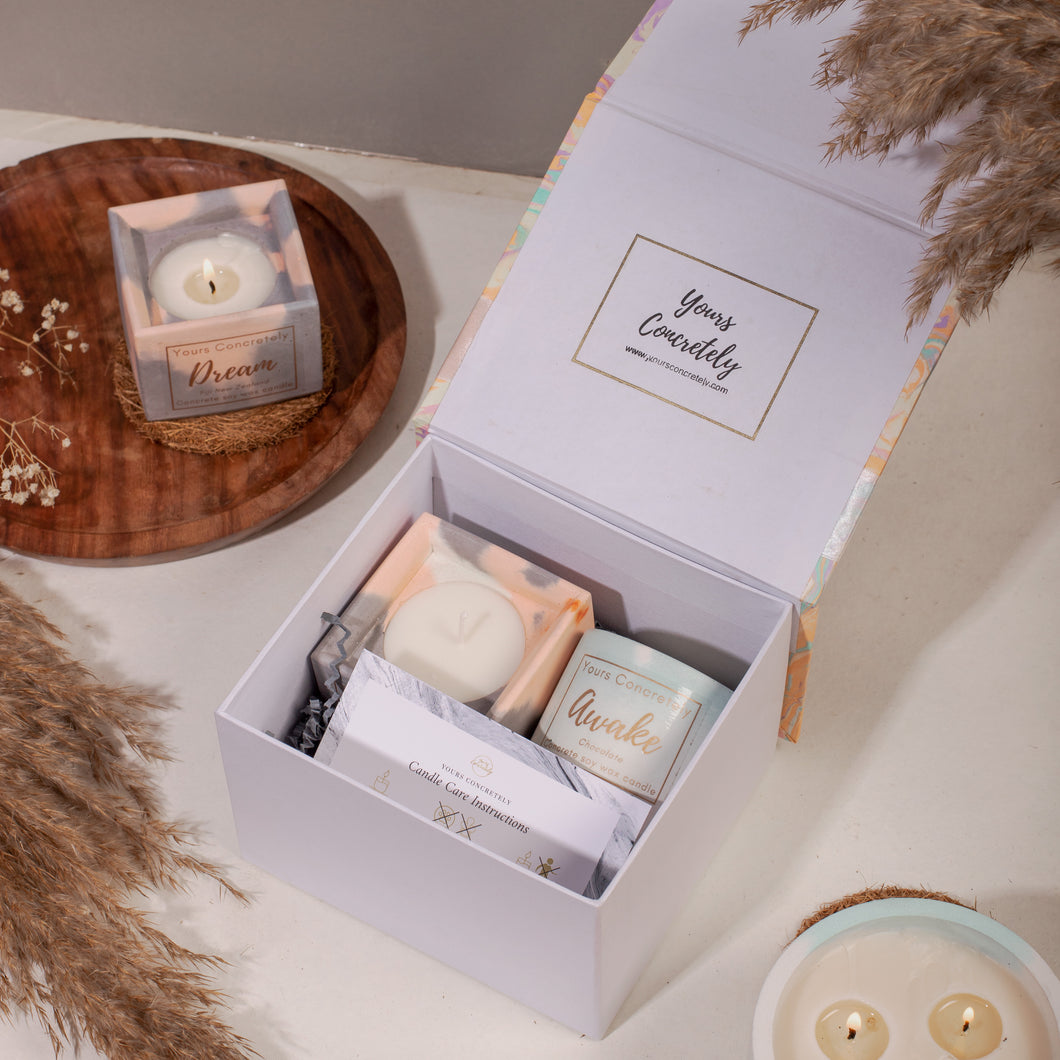 Candle Hamper (Set of 2)- Square & Cylindrical