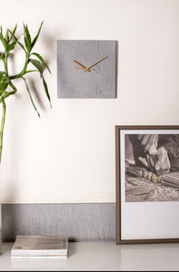 Minimalist 12" Concrete Clock - Square