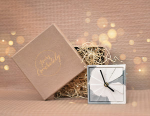 Table Clock - Elegance White&Grey